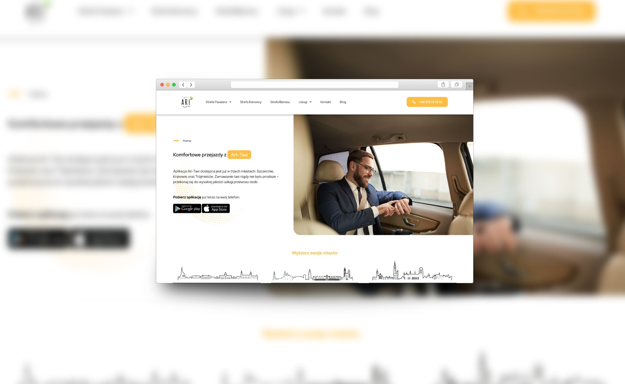 Realizacja strony internetowej dla Ari-Taxi